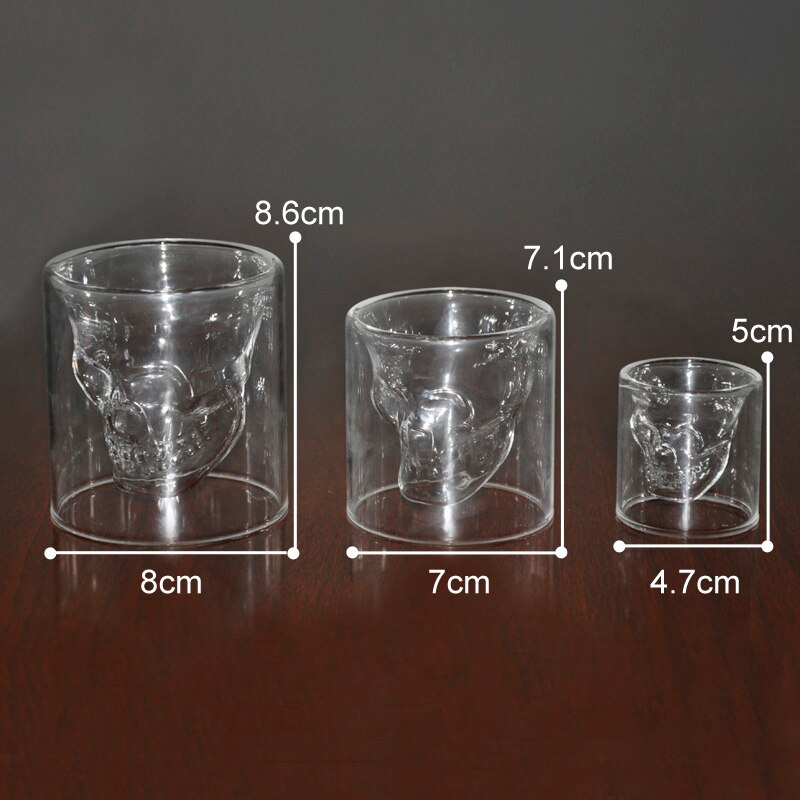 Crystal Skull Head Glass Cup Vodka Whiskey Shot Wine Drinking Decanter Glassware