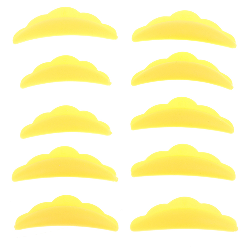 5Pairs Lash Lift Shields (XS S M L XL) Silicone Pads Eyelash Perm Rods Curlers: yellow
