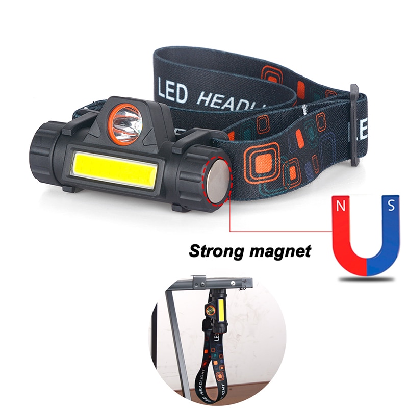 2 ledet kolbe hodelykt bil inspeksjonslys ledet hodelykt hode lommelykt usb oppladbar hodelykt usb magnet arbeidslys hodelykt