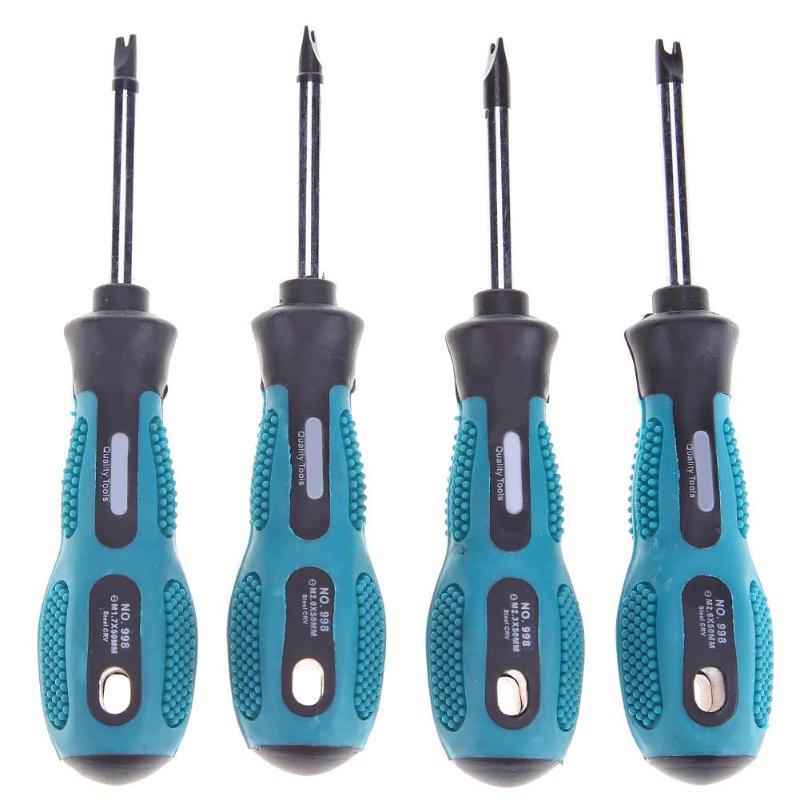 4pcs Multifunction U Fork Shape Antislip Chrome Vanadium Steel Screwdriver Set Multifunction CR-V Screw Driver Hand Tools Kit