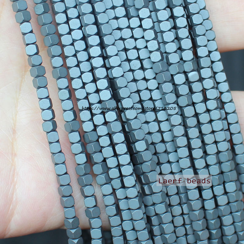 ¡Ematita natural muy brillante! Cuentas de hematita cuadradas facetadas de 15 pulgadas, para hacer joyas, pulseras y collares DIY