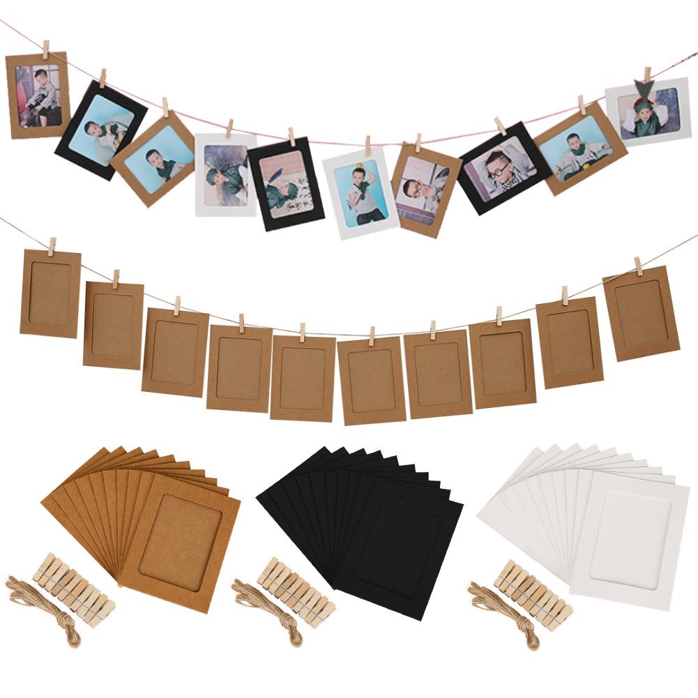 10Pcs/Set Hanging Photo Frame Birthday Party Booth Home Decor Photography Props material Paper