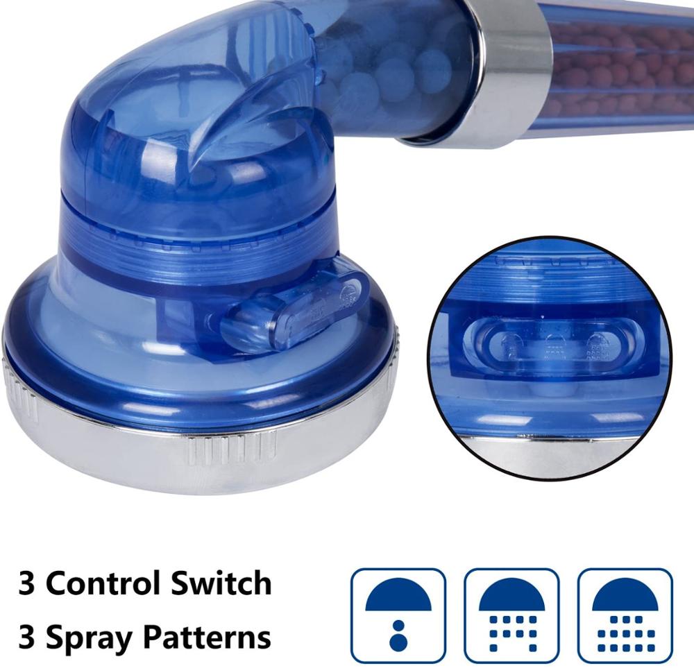 Dusche Kopf ionisch Filter Filterung Hochdruck Wasser sparen 3 Modus Funktion sprühen Handheld Duschköpfe für Trockene Haar & Haut Spa