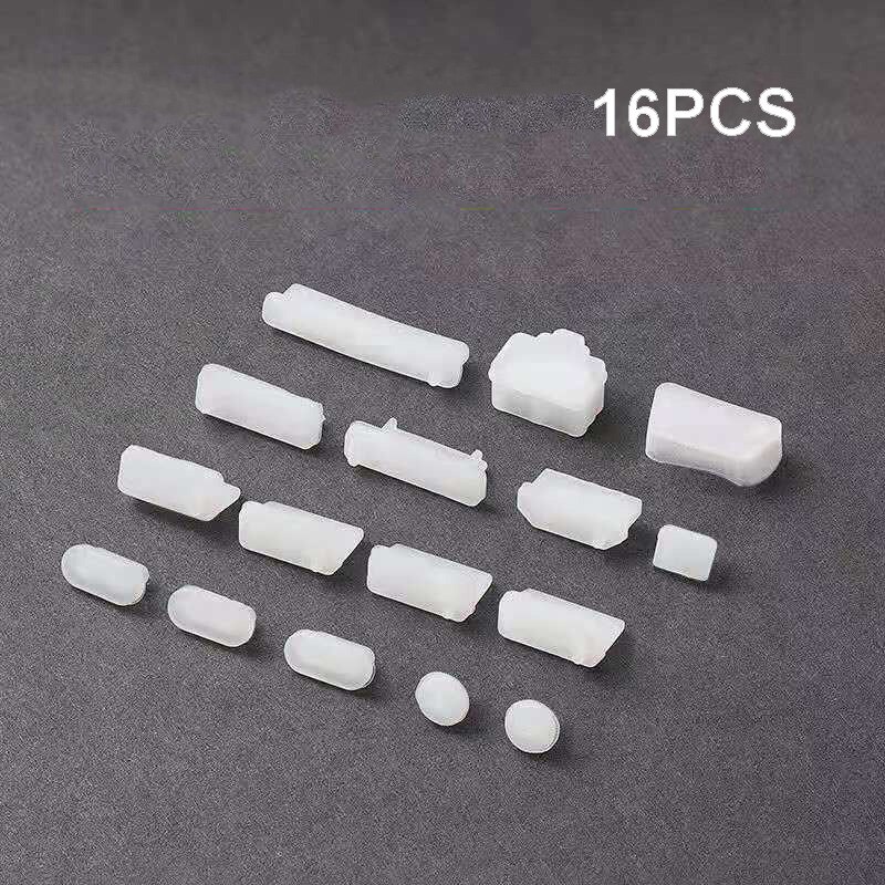 13Pcs/set For Macbook Anti Dust Plug Laptop Cover Protective Stopper dust plug laptop dustproof usb Computer Accessories: 16pcs clear