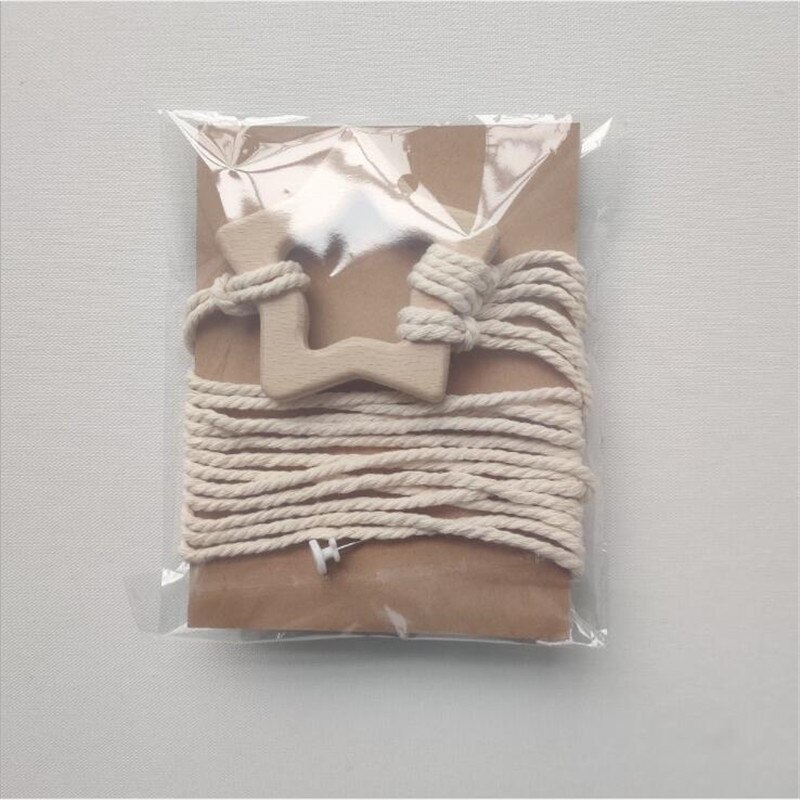 Ins Nordic Houten Baby Haar Clips Houder Katoen Touw Kids Meisjes Haarspeld Opslag Riem Foto Organizer Strip Muur Opknoping Ornament: Star