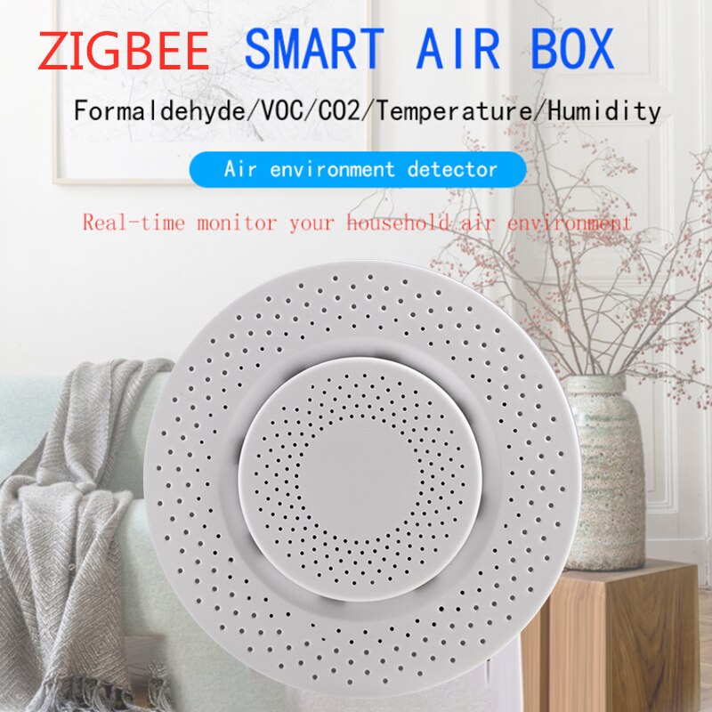 HCHO VOC CO2 Air Detection Temperature Sensor Humidity Sensor Tuya Smartlife APP Real-Time Monitor Security Protection