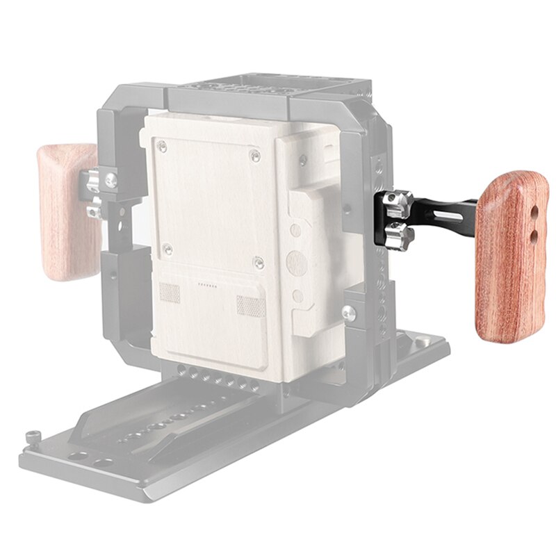 Nuovo Disegno Reversibile di Legno A Mano presa di Medie Dimensioni con 1/4 pollice -20 Vite A Testa Zigrinata Manopola Lato Destro per la Macchina Fotografica DSLR gabbia rig