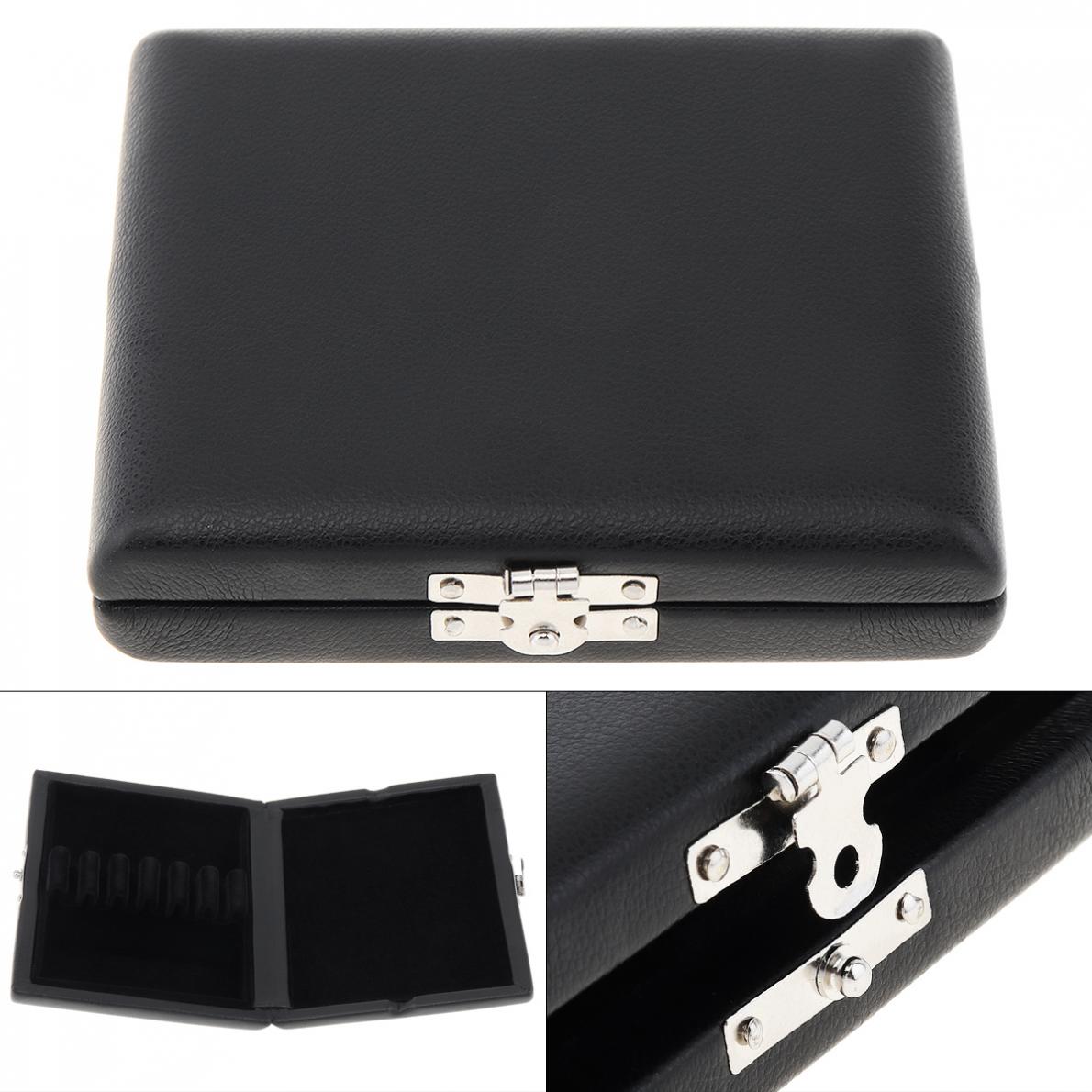 Black Leather Oboe Bassoon Reed Storage Case Box with Vent Holes for 6 Reeds Clarinet Oboe Reeds Box