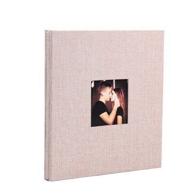 16 inch 20 page linen self-adhesive photo album diy antique wedding photo scrapbook album memory classic photo album: Beige