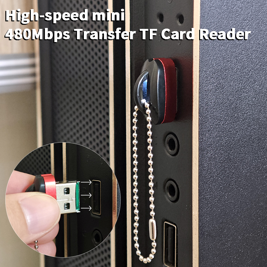 Usb 2.0 micro sd tf-kortläsare, miniminnesadapter för bil, högtalare för bärbar dator, musikuppspelningskonverterare, expansionskort för lagring