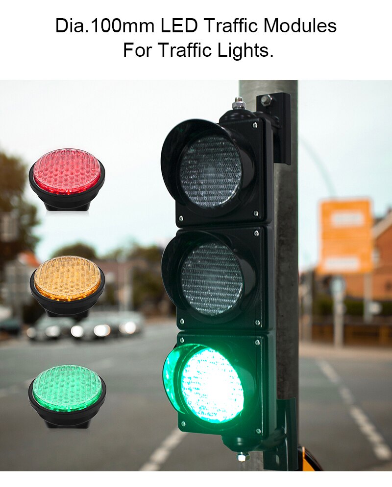 4Inch Led Traffic Signals Light Module In Red Yellow Green