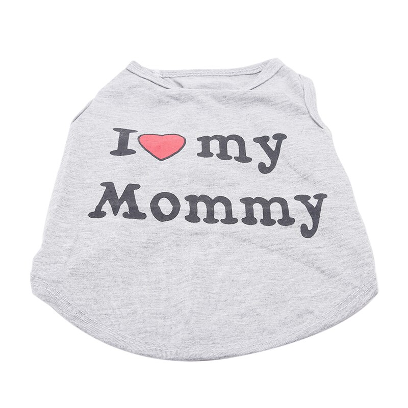 Mignon chien chat chemise vêtements pour animaux de compagnie printemps été gilet respirant pour chats petits chiens carlin chaton tenue: mom M