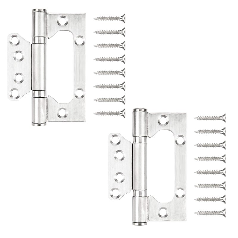 Flush Hinge Heavy Duty Home Door Hinges 304 Stainless Steel, Ball Bearing Hinges For Bedroom Wardrobe, Kitchen Cabinets