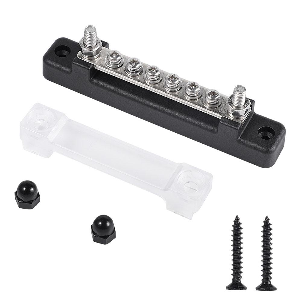 6 Terminal Bus Bar with Transparent Cover 150A Power Distribution for Car Boat Marine Caravan RV