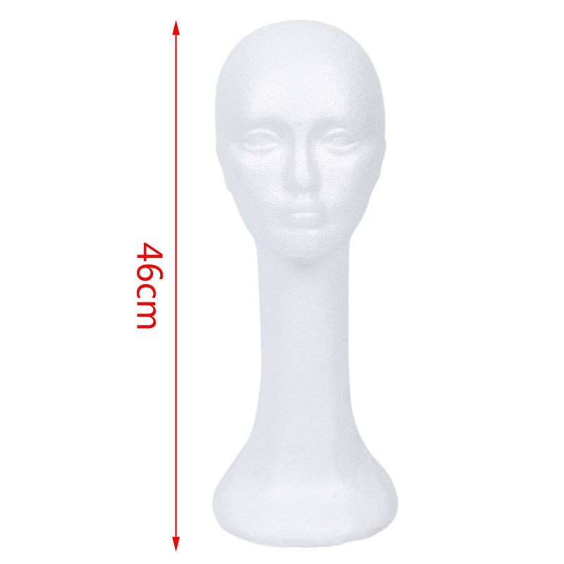 Long Neck Female Foam Head Model Glasses Hair Wig Mannequin Hat Stand Styrofoam