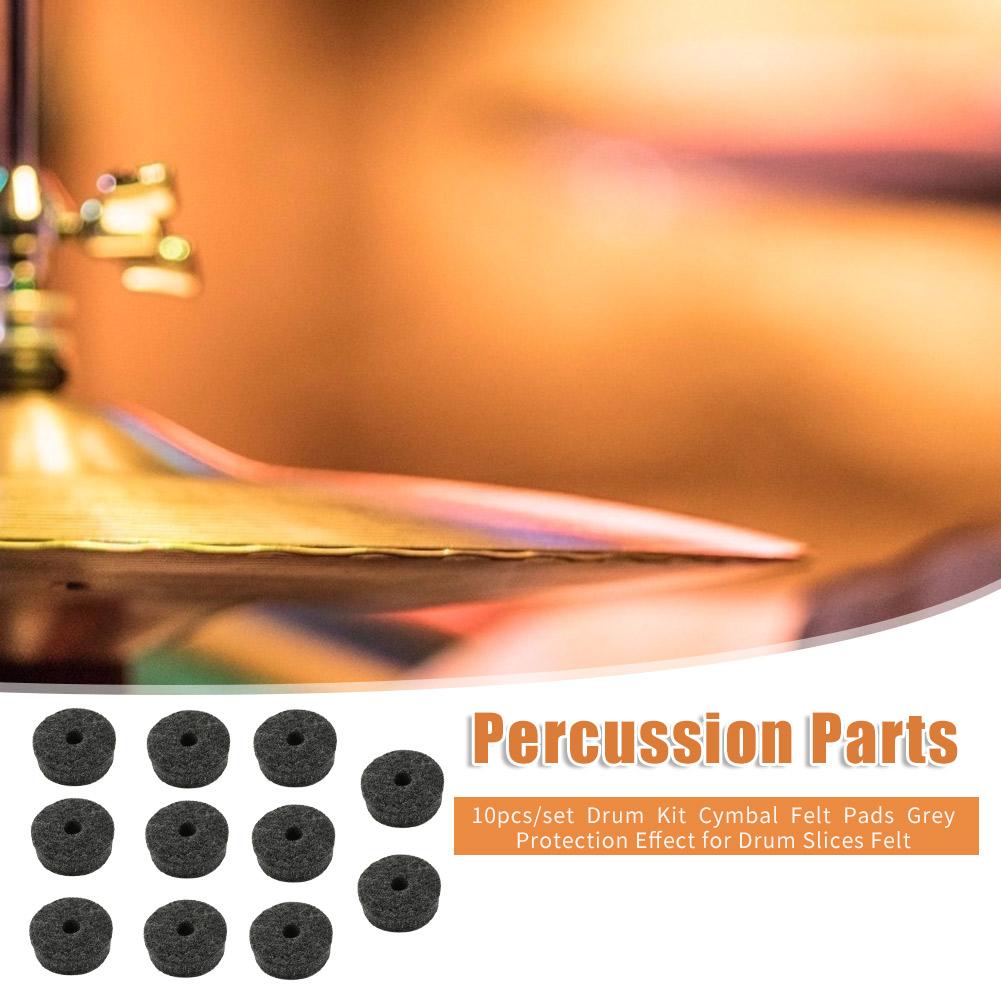 10pcs Drum Kit Cymbal Felt Pads Drum Slices Felt Protection Percussion Part Accessories Replacement Parts