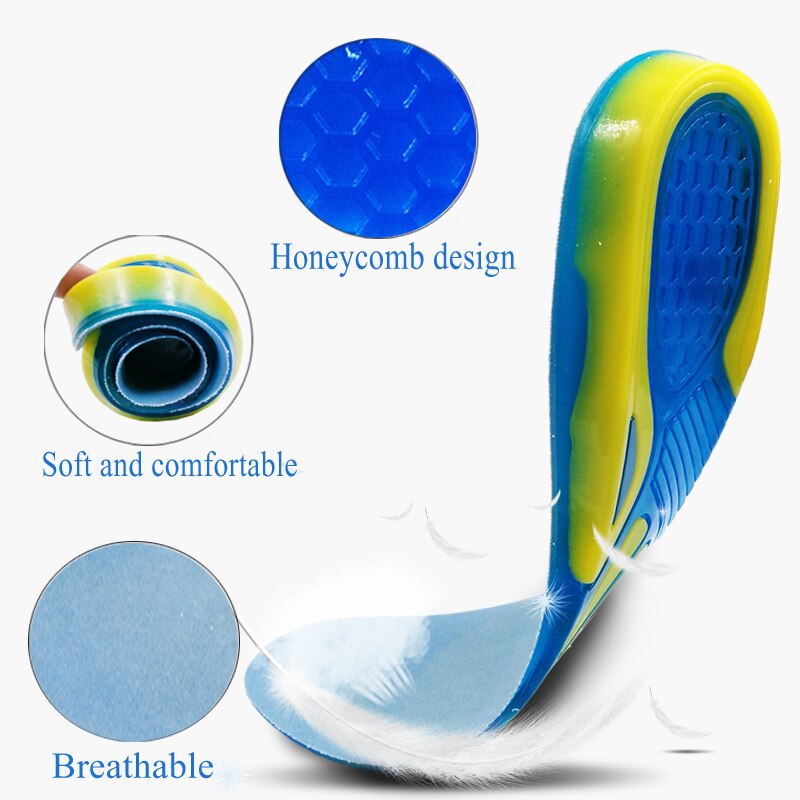 EiD Silicone Non-Slip Gel Soft Sport Shoe Insoles Massaging Orthopedic Insole Foot Care For Feet Shoes Sole Shock Absorption Pad