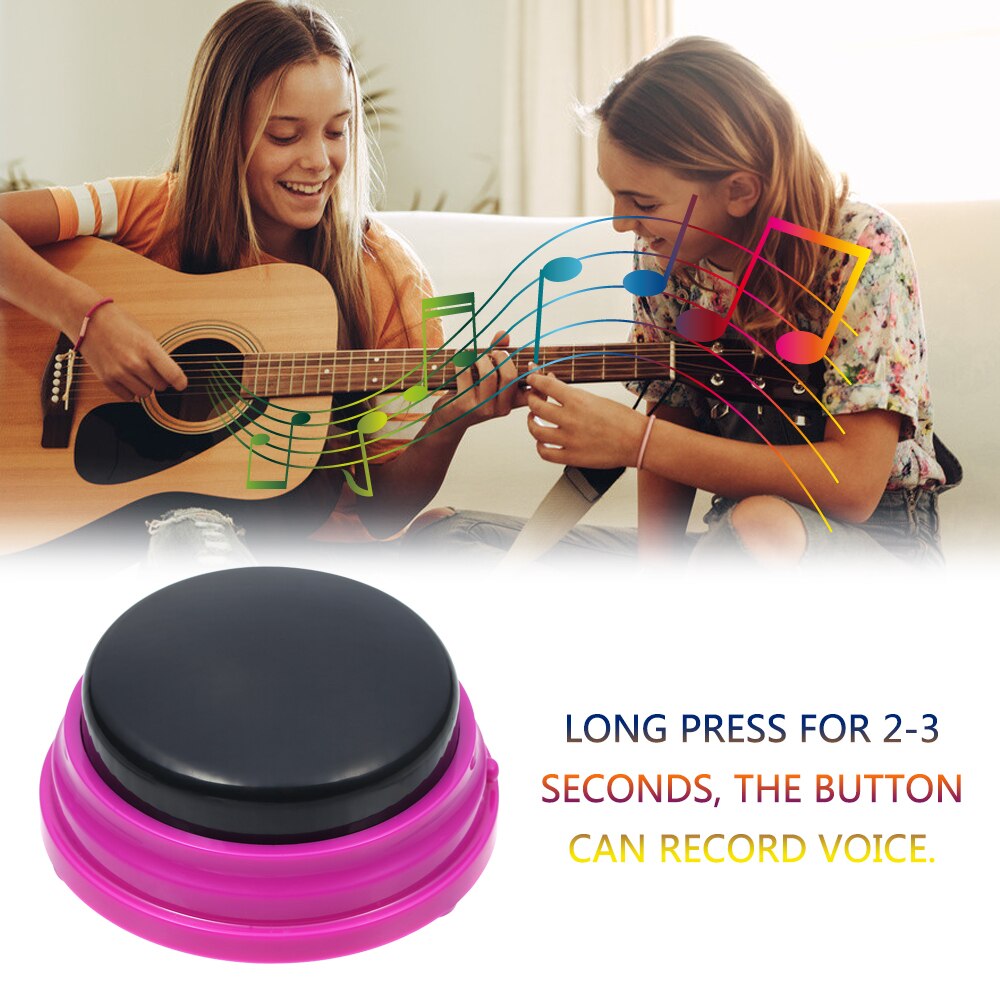 Recordable Talking Button Voice Recording Sound Button for Kids Pets Interactive Toy Phonograph Answering Buttons Noise Makers