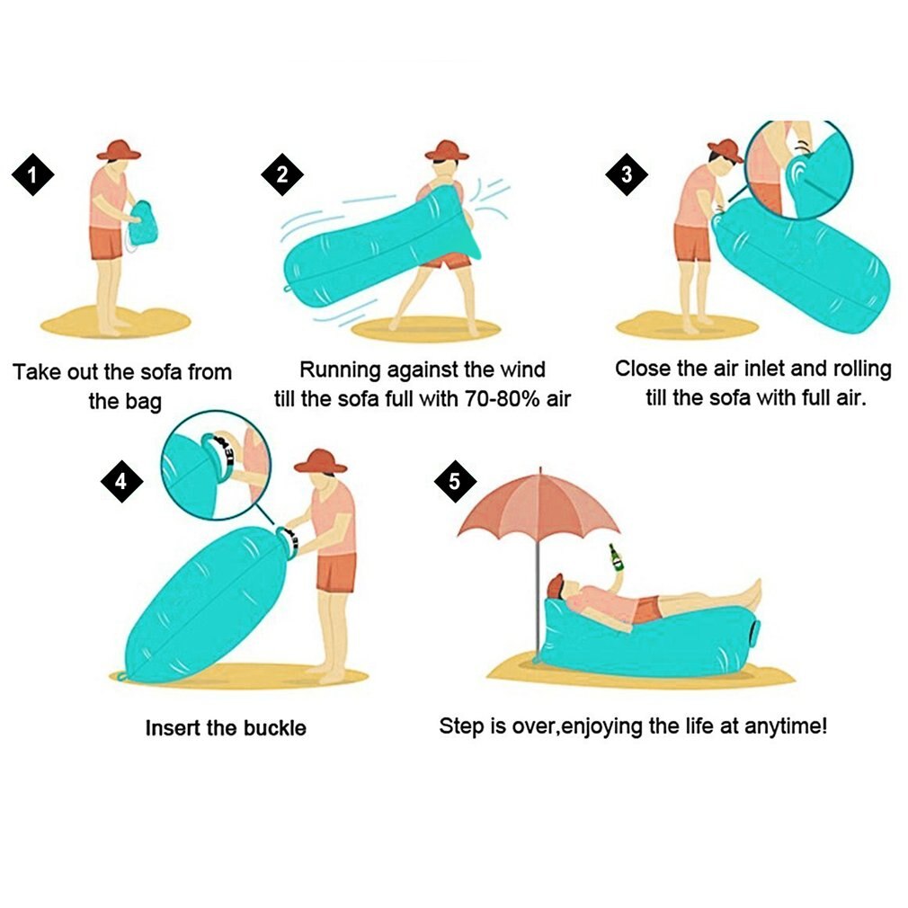 Kanapa wypełniona fasolkami nadmuchiwany dmuchany fotel sofa lekki śpiwór plażowy hamak powietrzny składany szybka sofa dmuchana na plażę