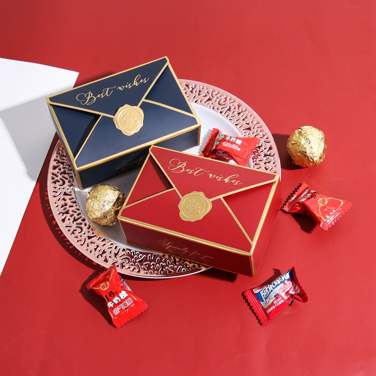 5PCS Envelope Shape Box Packaging Wedding Candy Boxes DIY Favors Birthday Party Decoration Kids Baby Shower Candy Bags