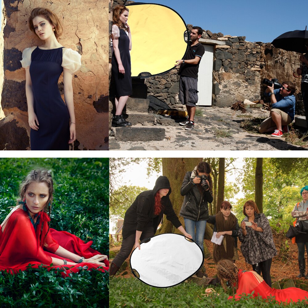 5 in 1 Photography Studio Photo Oval Collapsible Light Reflector Handhold Portable Photo Video Studio Photography Background