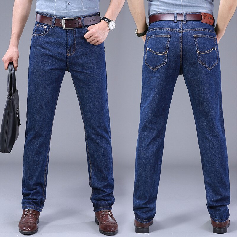 Men Jeans Classic Business Spring Autumn Male Skinny Straight Stretch Brand Denim Pants Summer Overalls Slim Fit Trousers