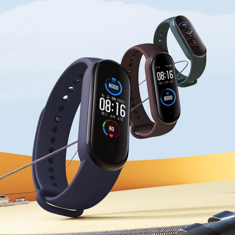 1.1 "originale Xiaomi Mi Banda 5 Braccialetto Intelligente Schermo AMOLED Miband 5 Smartband Per Il Fitness Traker Bluetooth di Sport Intelligente Braccialetti