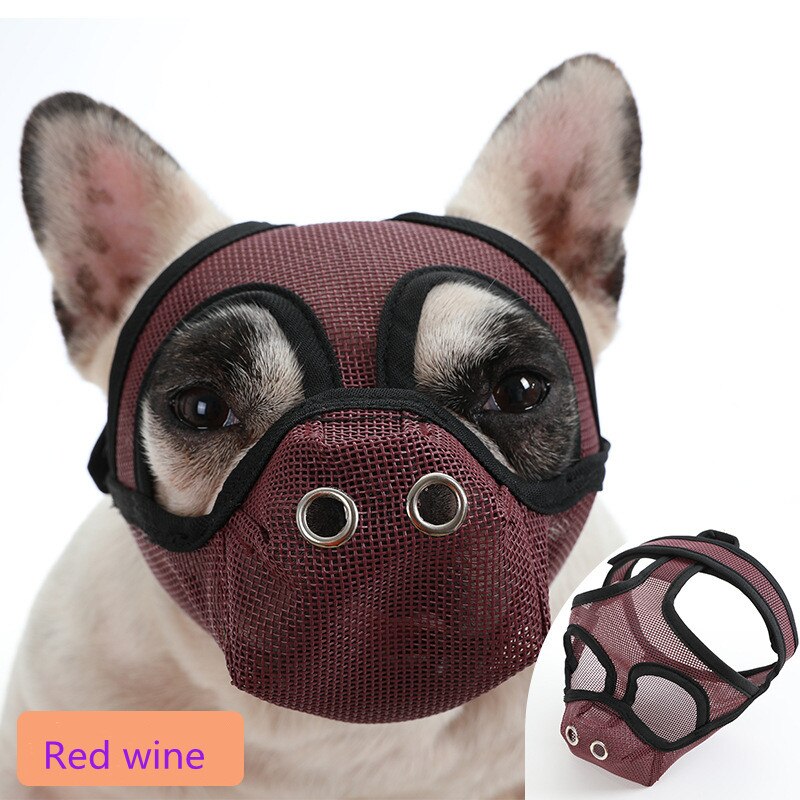 Bulldog Mouth Set Flat Face Dog Anti-bite Mask pet Comfortable and Breathable Dog Muzzle Adjustable Dog Muzzle Supplies