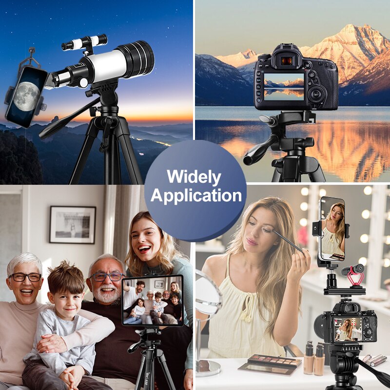 Tripod for Phone Lightweight Smartphone Camera Tripods with Phone Holder Bluetooth Photography Tripod for Canon Sony DSLR