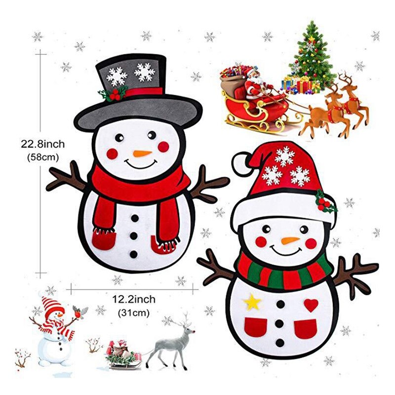 Iconikal Funny Snowman Toilet Seat Cling Christmas Decoration - 2 Piece Set