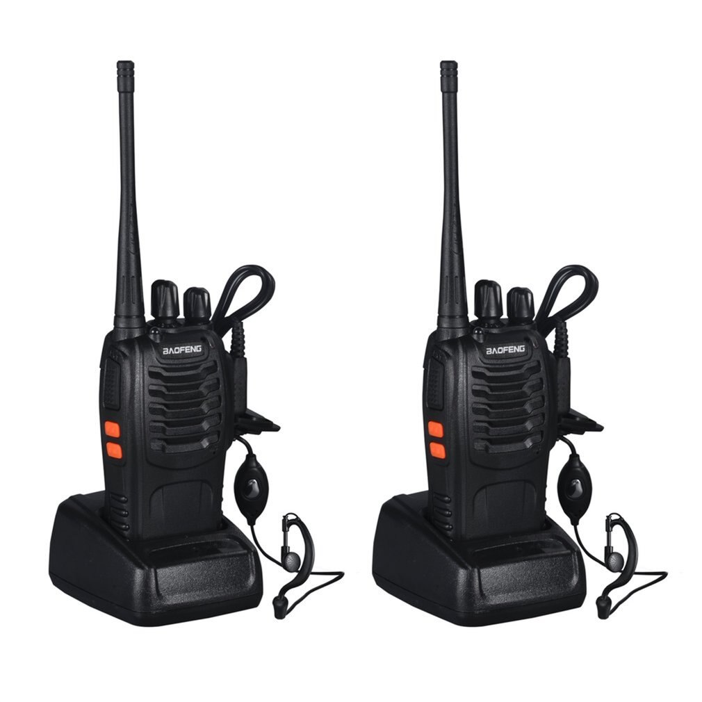 2 Stuks Vhf/Uhf Baofeng BF-888S Draagbare Radio Fm Transceiver Oplaadbare Walkie Talkie In Twee Zintuigen 5W + headset 2-Way Radio