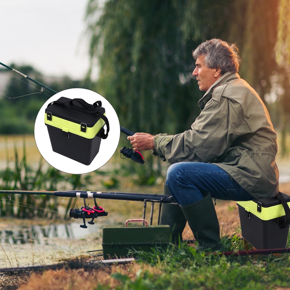 Sea Fishing Box Sea Fishing Seat Box Tackle Rig Box Can Sit Storage Fishing Box