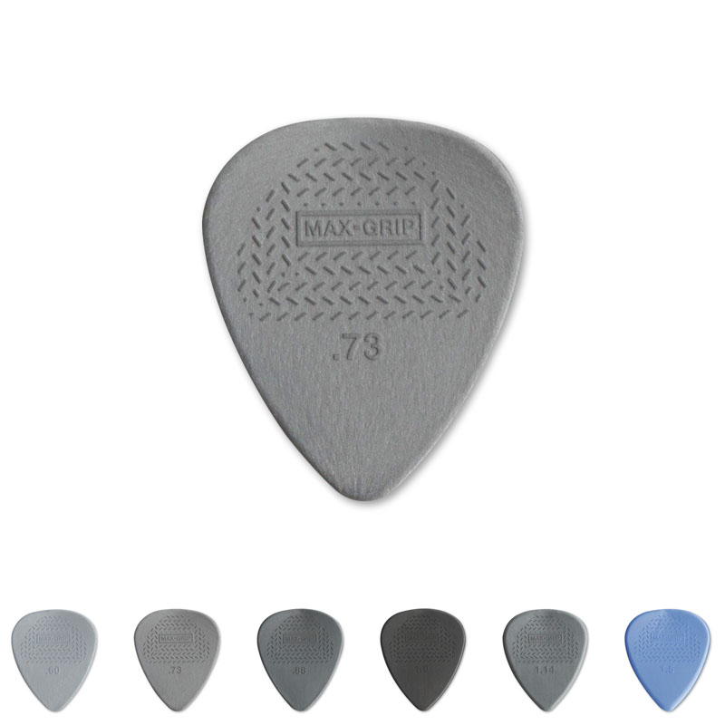 Dunlop plectrum . 449r max-grip nylon halkfri plektrum för akustisk gitarr. tjocklek 0.6/0.73/0.88/1.00/1.14/1.50mm.