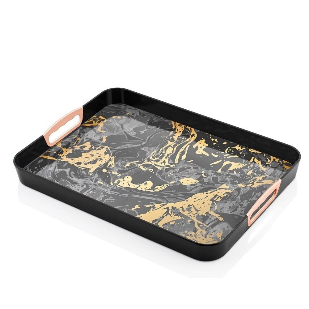 Food Presentation Tray Storage Kitchen Hotel Accessories Tools Rectangular Printed Tray Food Serving Plate Tea board Women