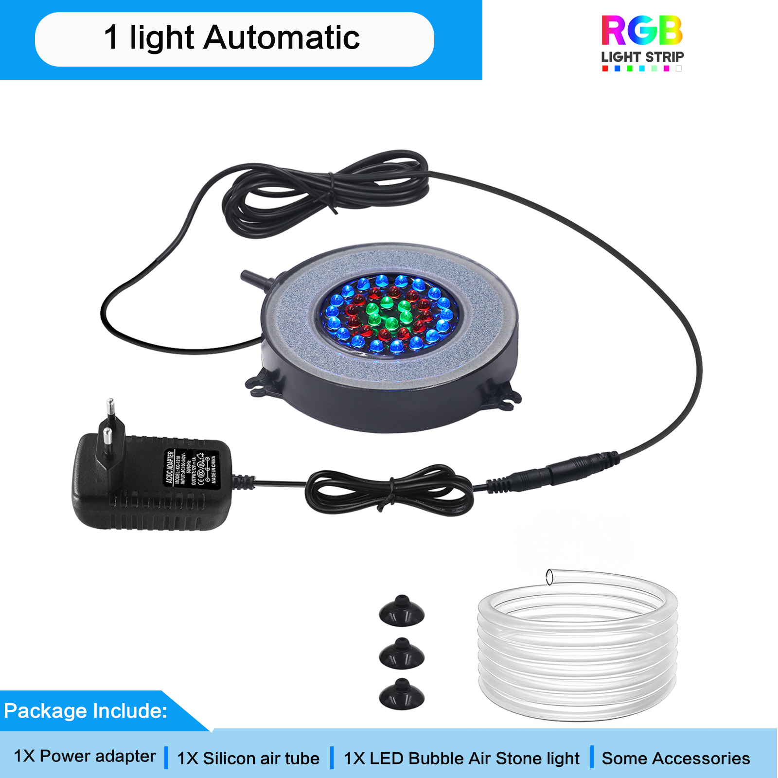 Onderwater Aquarium Licht Kleur Veranderend IP68 Waterdicht 36 LED Luchtlicht Aquarium Luchtbel Lamp Maken Zuurstof voor Aquarium: green / eu-stekker