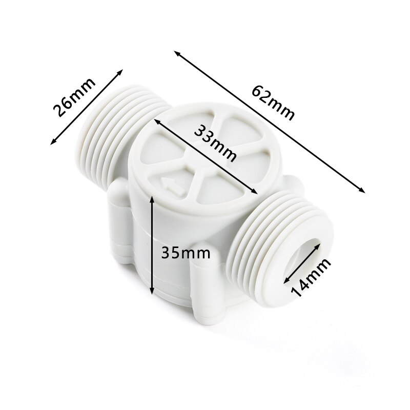 Capteur de débit d&#39;eau à effet Hall, 1-30l/Min, 5 ~ 24V DC, compteur, débitmètre, mesure de la température