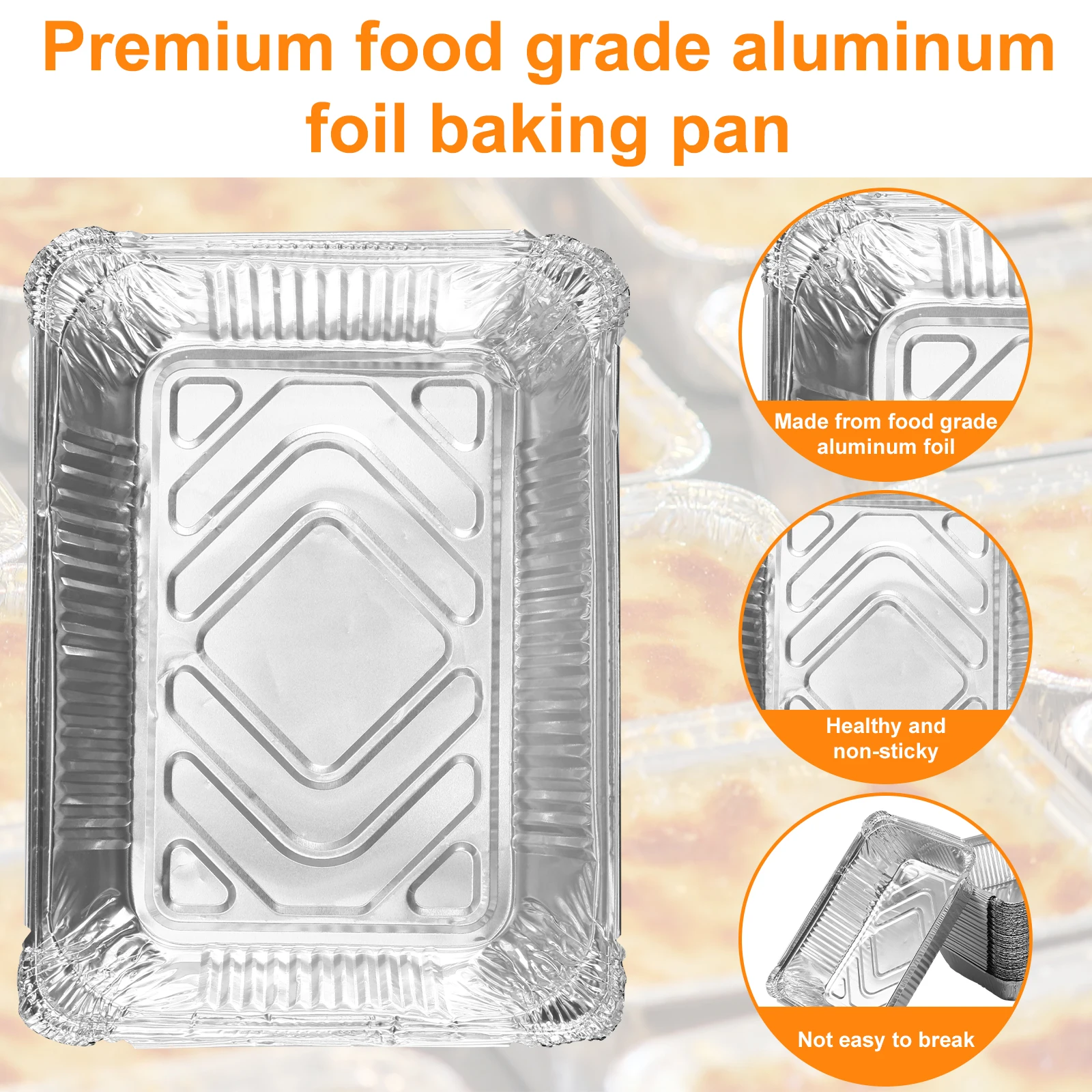 50 Stuks Aluminiumfolie Trays 1100 Ml Non-stick Aluminiumfolie Bakpannen Herbruikbare Food Grade Aluminiumfolie Containers aluminiumfolie