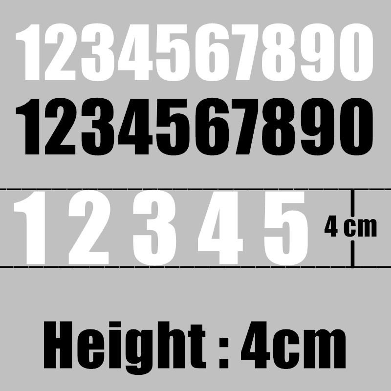 Digitale Patches Voor Kleding Warmteoverdracht Ijzer-On Stickers Diy Patch Telefoonnummer Zwart Wit Applique Kleding Hoogte 4cm