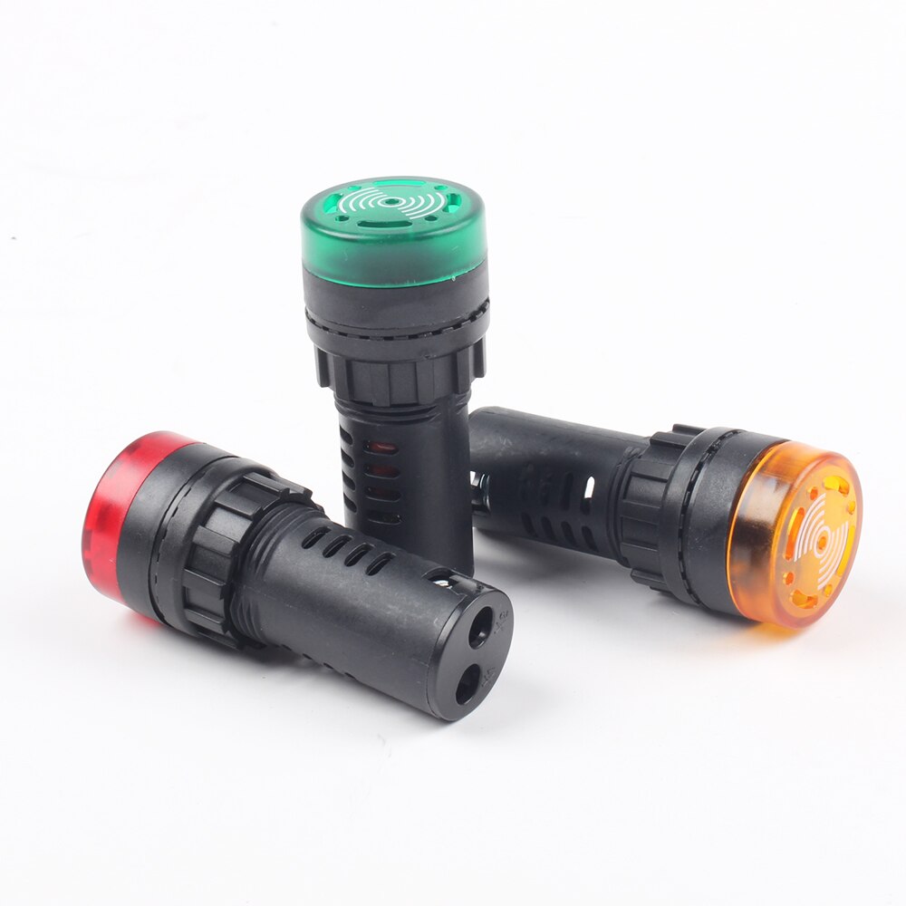 1pc 12V 24V 220V 22mm Flash Signal Light colorful AD16-22SM Red LED Active Buzzer Beep Alarm Indicator Red Green Yellow