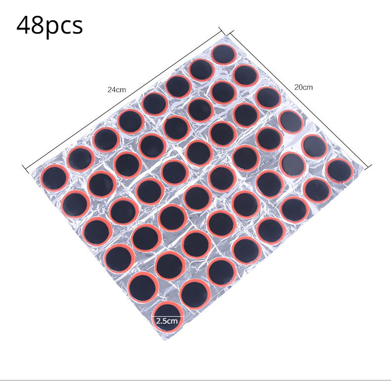 48 Stuks Rubber Punctie Patches Fietsband Band Buis Reparatie Patch Kit Geen Lijm Fiets Binnenband Bandenreparatie gereedschap: Beige