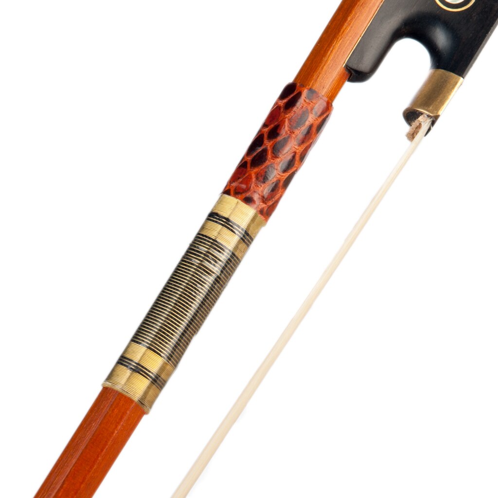 4/4 Pernambuco Violin Bow W/Black Ox Horn Frog Mongolian Horse Hair Full Size Bow For 4/4 Violin Fiddle