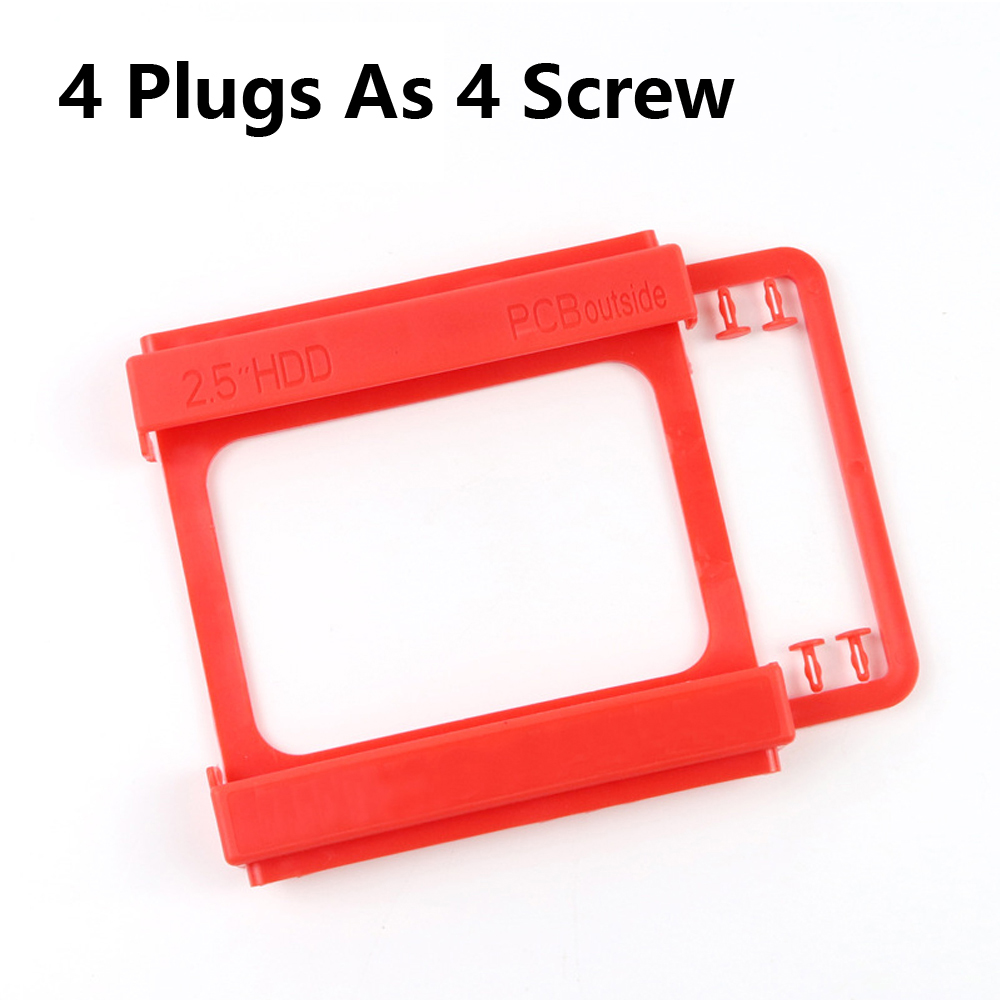2.5 To 3.5 In SSD HDD Mounting Plastic Adapter Bracket with 4 plugs as a screw.