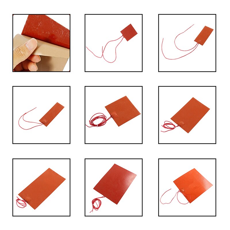 5V/12V/24V/220V 3D Printer Silicone Heating Pad 0.4W Universal Engine Heating Plate Car Oil Pan Heater Mat Electric Heater Pad