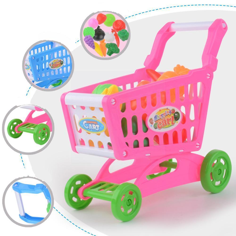 Mini carrito de compras de supermercado de simulación, juguete de plástico, para niños, D2t6