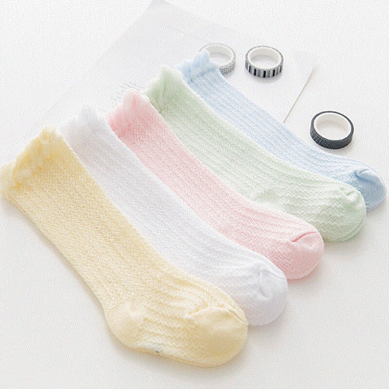 Baby Mug-Proof Sokken Knie Hoge Baby Lange Sokken Buis Dunne Mesh Jongens Meisjes Unisex Ademend Slang Sok