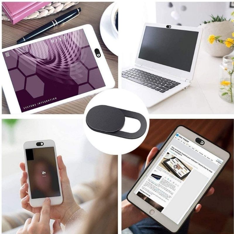 Sliding cover for computer camera, tablet or phone in black