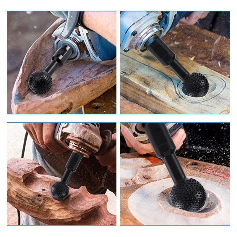 Spherical Wooden Groove Carving Knife File Carving Grinding-Head Angle Grinder Ball Gouge Rotary Woodworking Polishing Tools