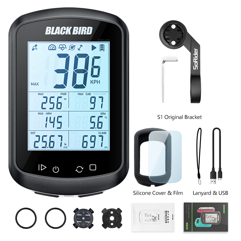 Blackbird-Ordinateur de vélo GPS BB18, compteur de vitesse sans fil, cycle de cyclisme, odomcirculation, compteur de vitesse de vélo, capteur XOSS, moniteur: Rouge