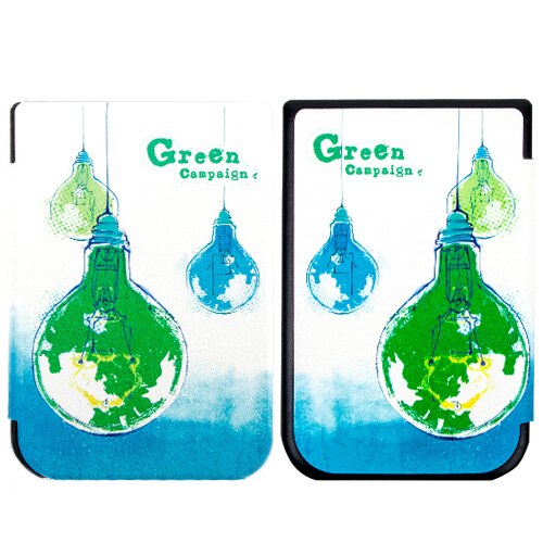 Smukła obudowa do Pocketbook 631 Plus, inteligentne etui ze skóry PU do Pocketbook dotykowy HD 631, magnetyczny Funda do Pocketbook dotykowy HD 2: Green light