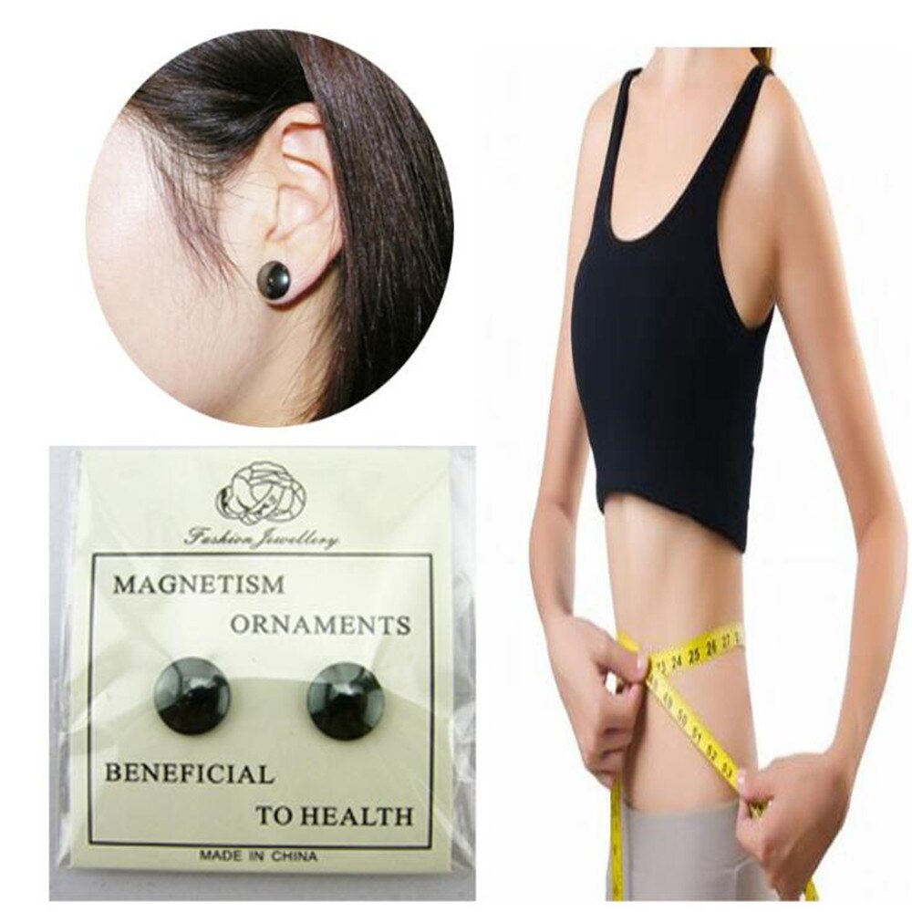 1 Pair Magnetic Slimming Earrings Slimming Patch Lose Weight Magnetic Health Jewelry Magnet Of Lazy Paste Slim Product Accessor: 1